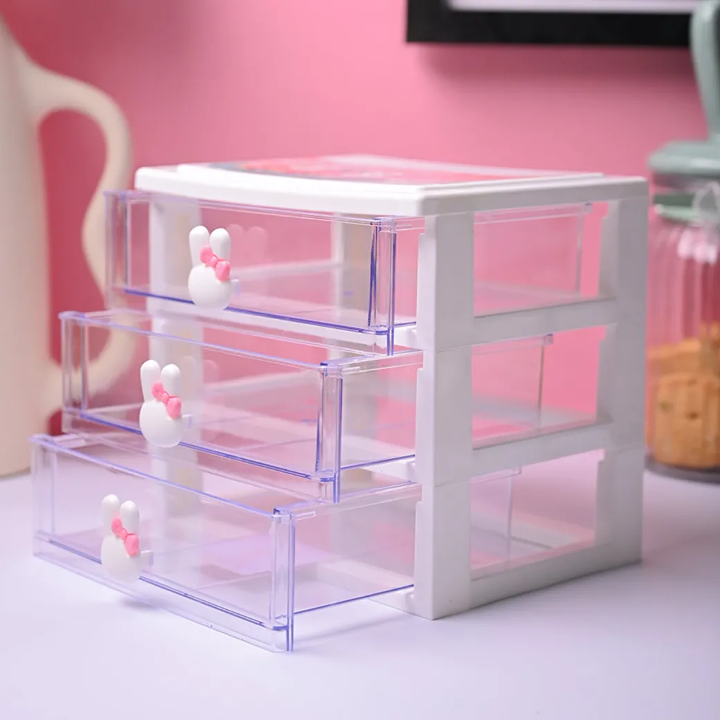 Stylish White 3 Layer Table Drawer