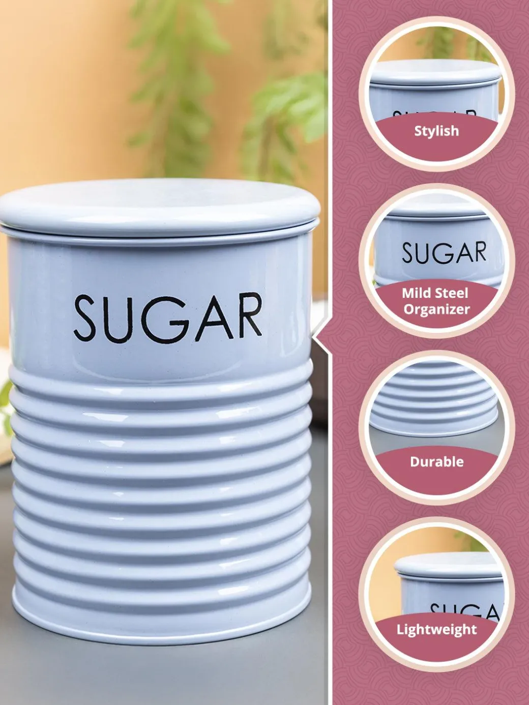 Sugar Jar With Lid - (Blue, 900mL)