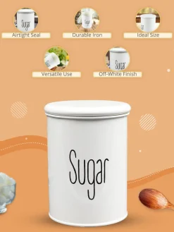 Sugar Jar With Lid - (Off White, 900mL)