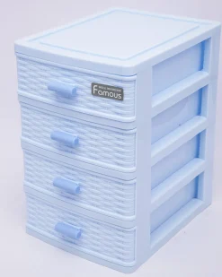 Table Drawer, Modern Design, 4 Layer Drawer, Blue, Plastic