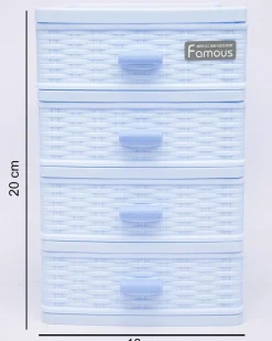 Table Drawer, Modern Design, 4 Layer Drawer, Blue, Plastic