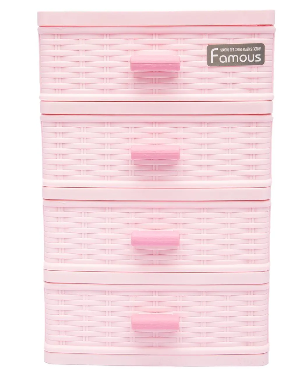 Table Drawer, Modern Design, 4 Layer Drawer, Pink, Plastic