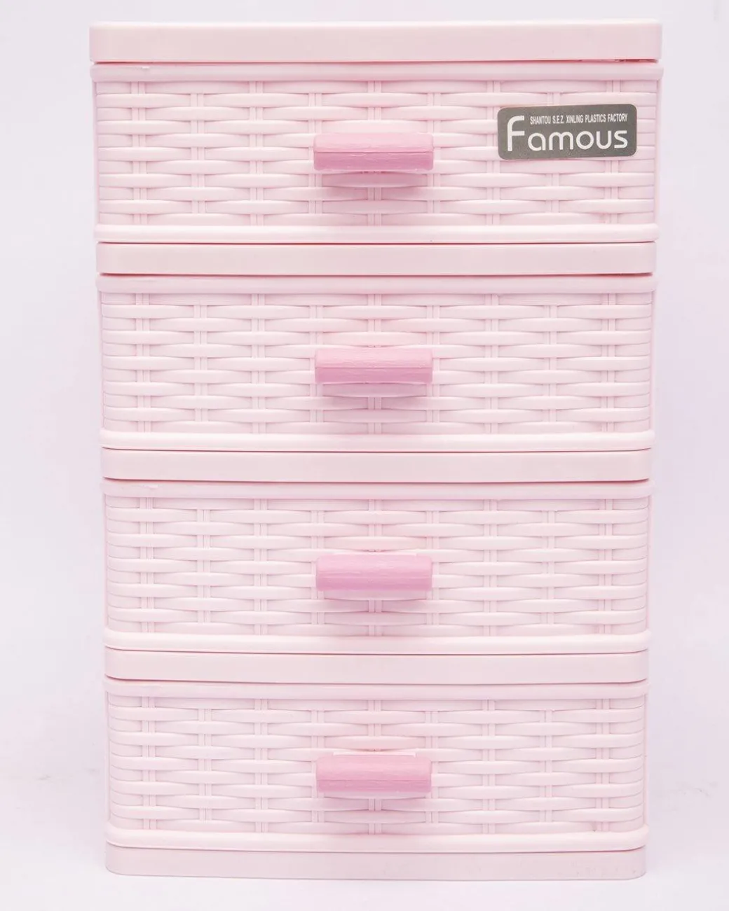 Table Drawer, Modern Design, 4 Layer Drawer, Pink, Plastic