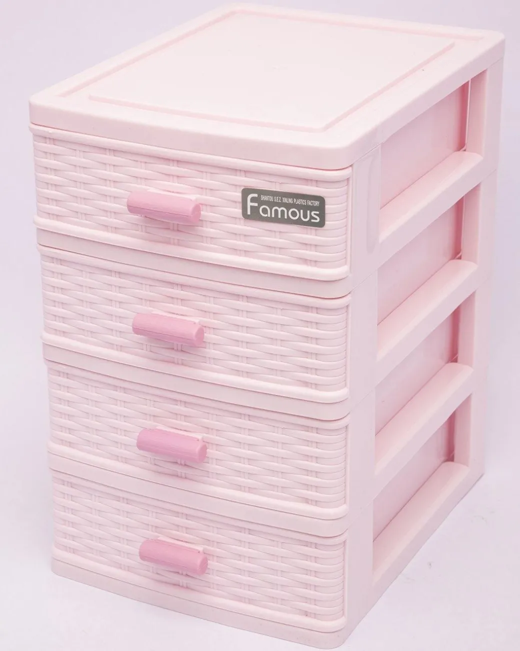 Table Drawer, Modern Design, 4 Layer Drawer, Pink, Plastic