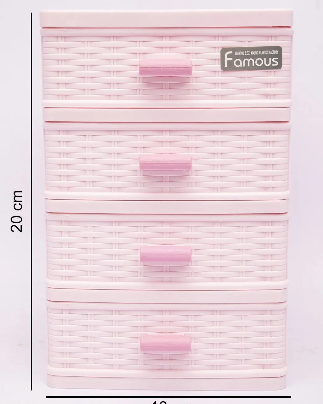 Table Drawer, Modern Design, 4 Layer Drawer, Pink, Plastic