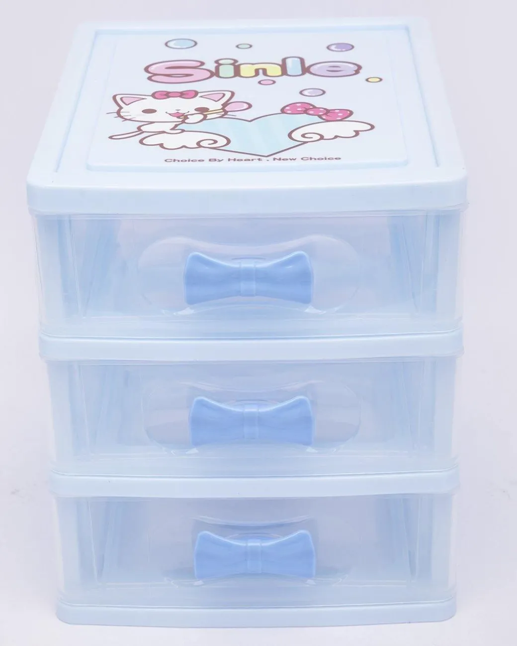 Table Drawer, Modern Design, 3 Layer Drawer, Blue, Plastic