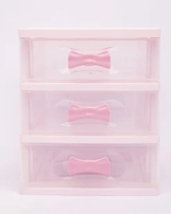Table Drawer, Modern Design, 3 Layer Drawer, Pink, Plastic