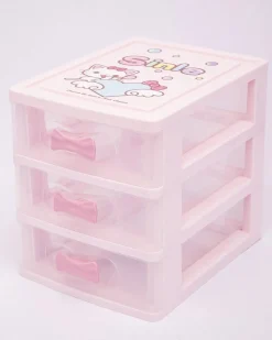 Table Drawer, Modern Design, 3 Layer Drawer, Pink, Plastic