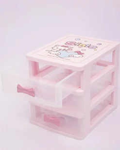 Table Drawer, Modern Design, 3 Layer Drawer, Pink, Plastic