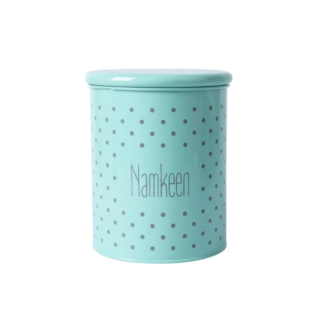 Tea & Sugar Jar (Each 900 Ml) + Cookie & Namkeen Jar (Each 1700 Ml) - Polka Dot Green, Set Of 4