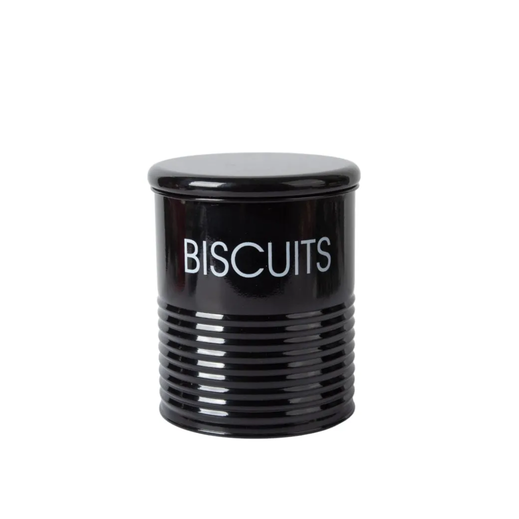 Tea & Sugar Jar (Each 900 Ml) + Biscuits & Namkeen Jar (Each 1700 Ml) - Black, Set Of 4