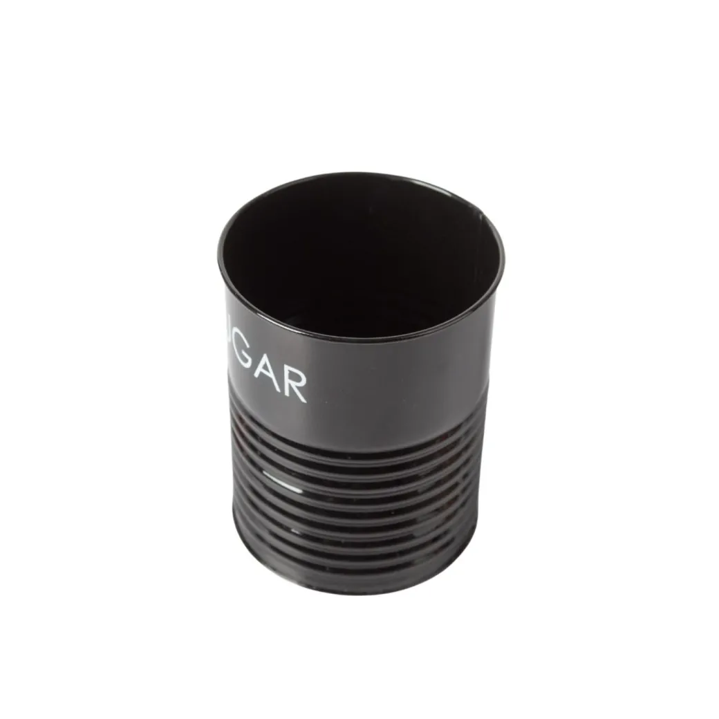 Tea & Sugar Jar (Each 900 Ml) + Biscuits & Namkeen Jar (Each 1700 Ml) - Black, Set Of 4