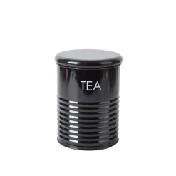 Tea & Sugar Jar (Each 900 Ml) + Biscuits & Namkeen Jar (Each 1700 Ml) - Black, Set Of 4