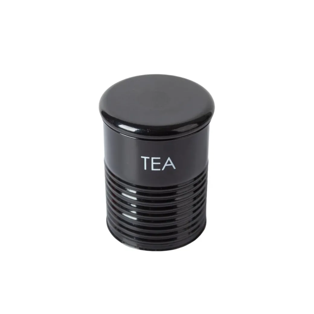 Tea & Sugar Jar (Each 900 Ml) + Biscuits & Namkeen Jar (Each 1700 Ml) - Black, Set Of 4