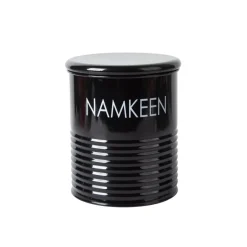 Tea & Sugar Jar (Each 900 Ml) + Biscuits & Namkeen Jar (Each 1700 Ml) - Black, Set Of 4
