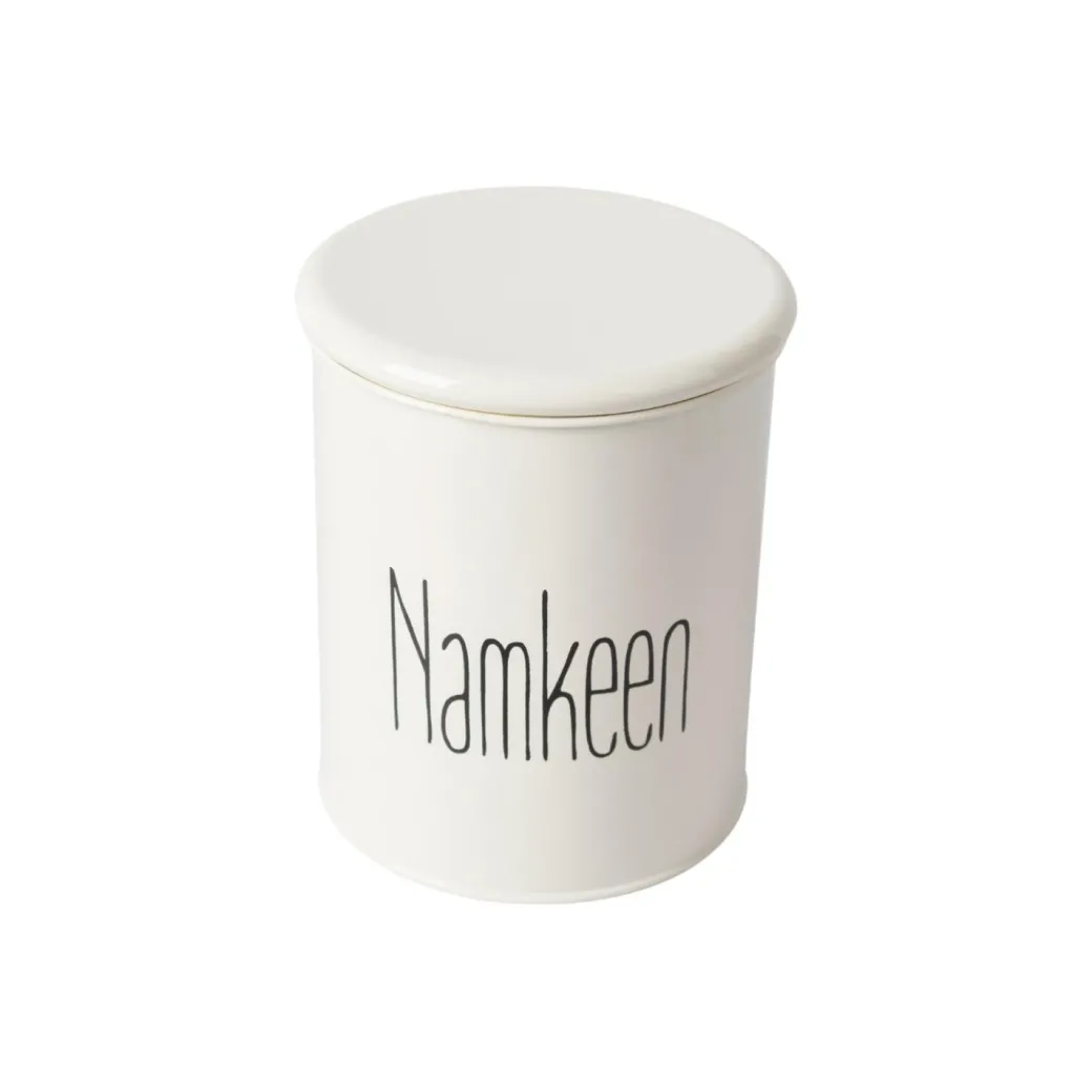 Tea & Sugar Jar (Each 900 Ml) + Biscuits & Namkeen Jar (Each 1700 Ml) - White, Set Of 4