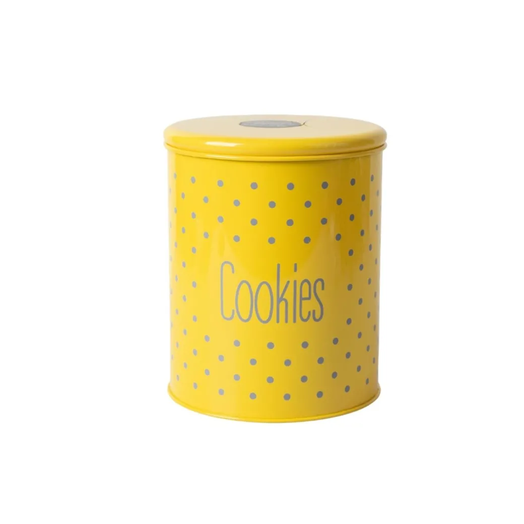 Tea & Sugar Jar (Each 900 Ml) + Cookie & Namkeen Jar (Each 1700 Ml) - Polka Dot Yellow, Set Of 4