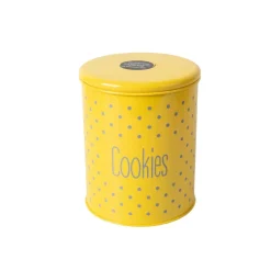 Tea & Sugar Jar (Each 900 Ml) + Cookie & Namkeen Jar (Each 1700 Ml) - Polka Dot Yellow, Set Of 4