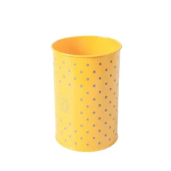 Tea & Sugar Jar (Each 900 Ml) + Cookie & Namkeen Jar (Each 1700 Ml) - Polka Dot Yellow, Set Of 4