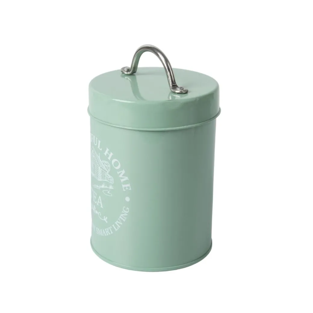 Tea & Sugar Jar (Each 850 Ml) + Biscuits & Namkeen Jar (Each 1300 Ml) - Green, Set Of 4