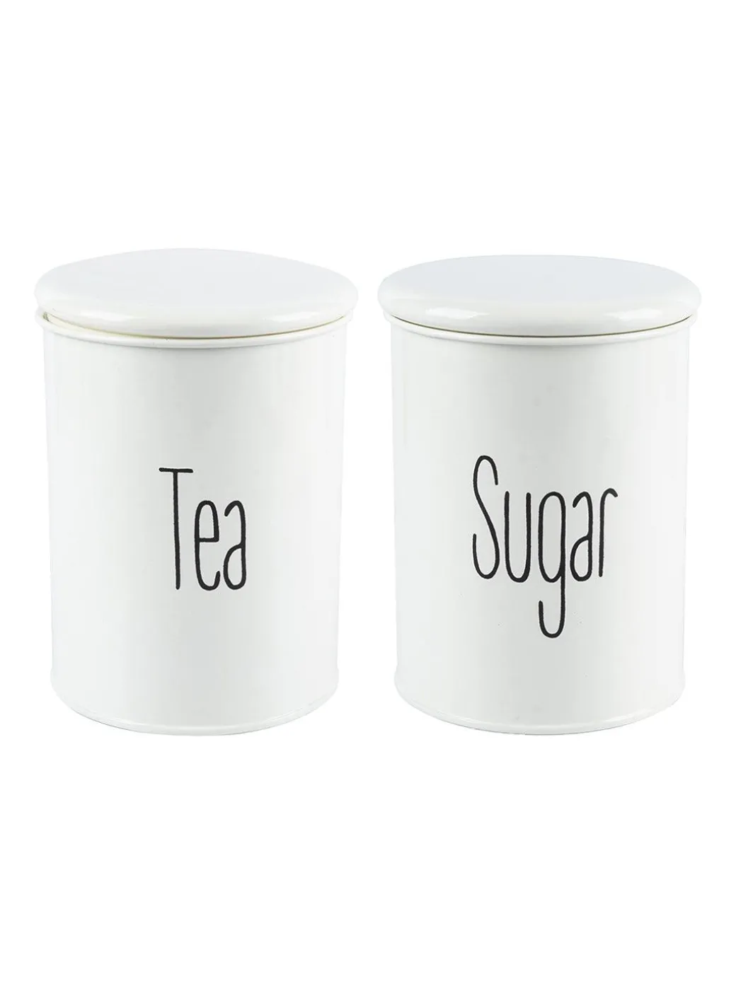 Tea & Sugar Jars - Set Of 2 (White, Each 900 mL)