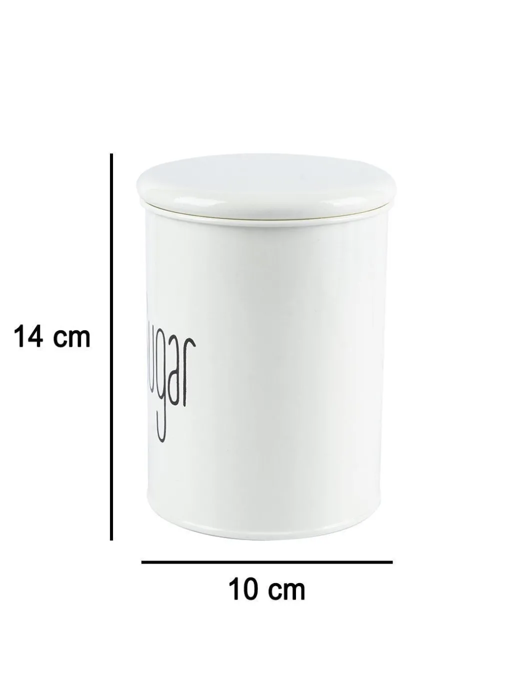 Tea & Sugar Jars - Set Of 2 (White, Each 900 mL)