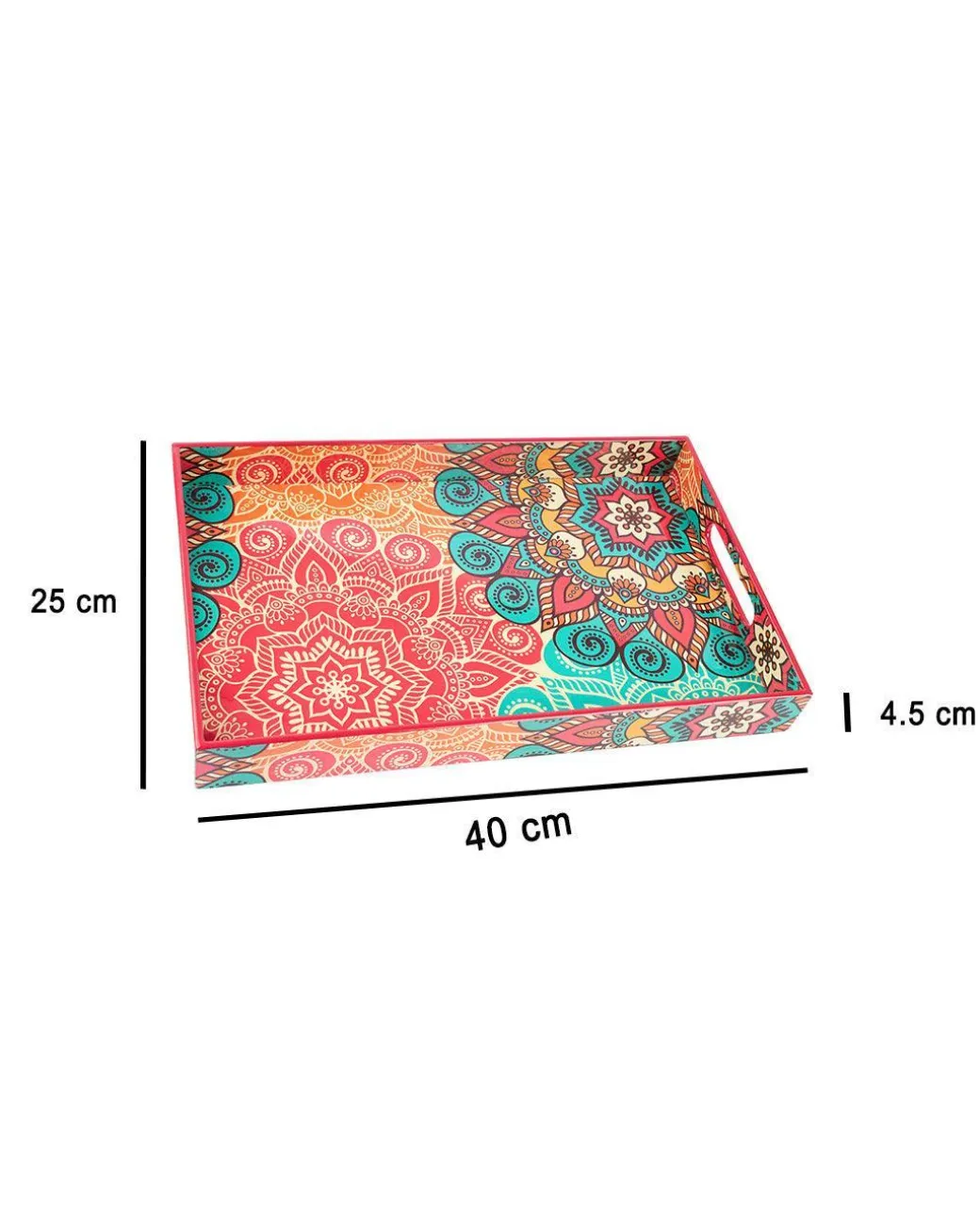 Traditional Multicolour Tray with Handle
