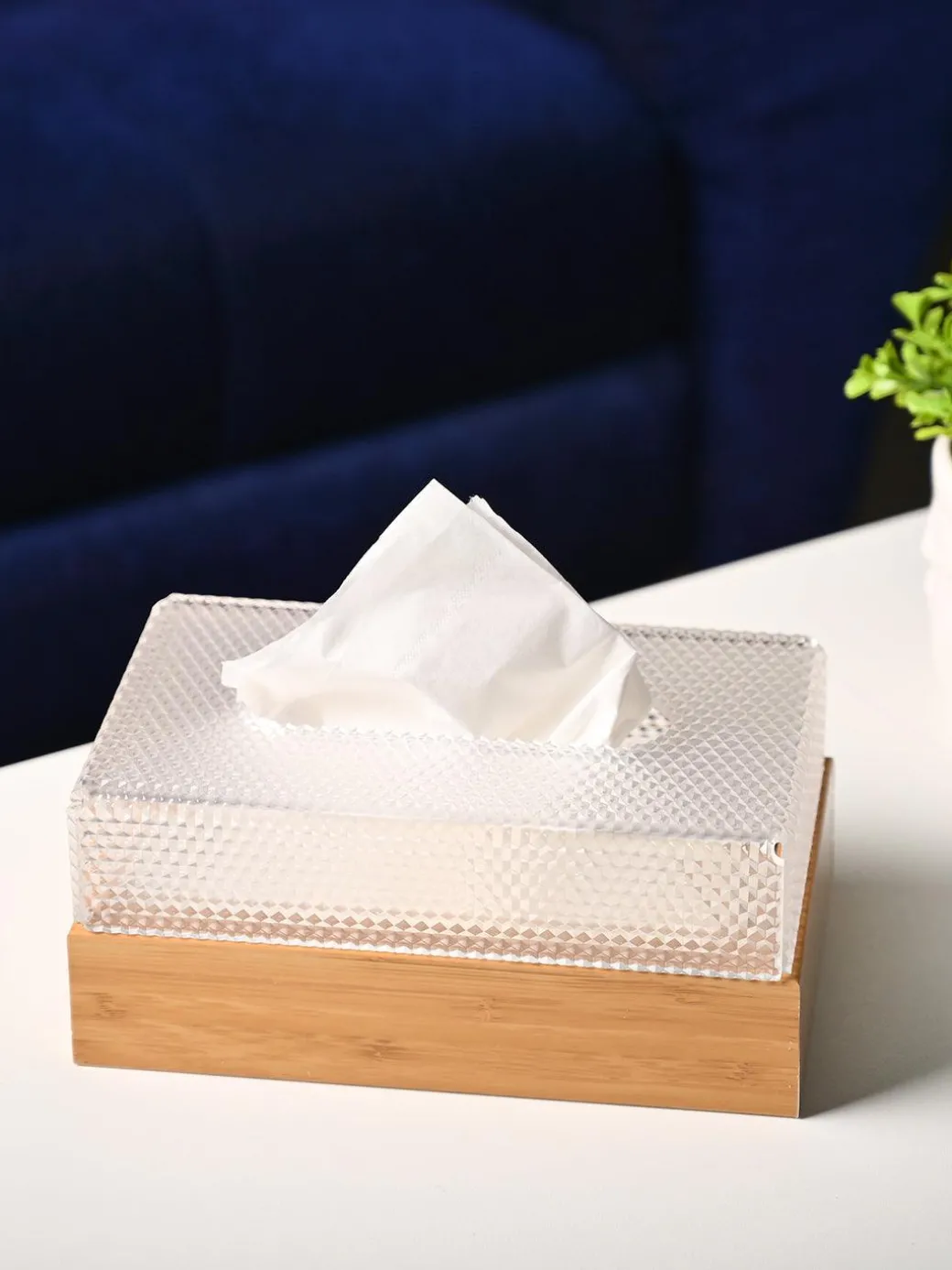 Transparent Sleek Tissue Box - Rectangle Shape