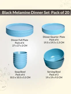 Turquoise Dinner Sets - 20 Pcs