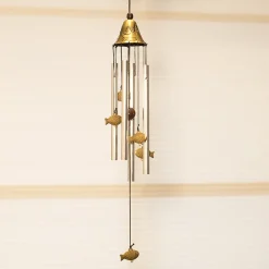 Unique Copper Decorative Wind Chime For Home - 7 X 7 X 53.5 Cm