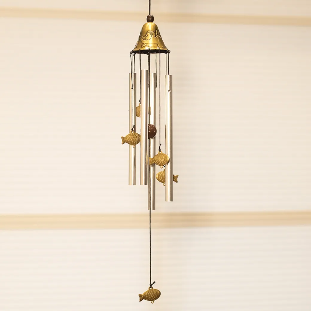 Unique Copper Decorative Wind Chime For Home - 7 X 7 X 53.5 Cm