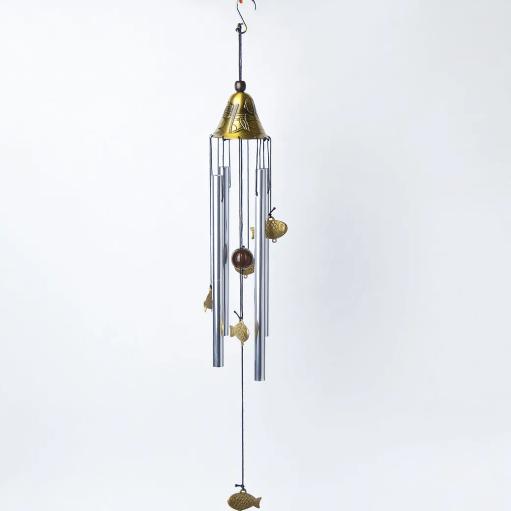 Unique Copper Decorative Wind Chime For Home - 7 X 7 X 53.5 Cm