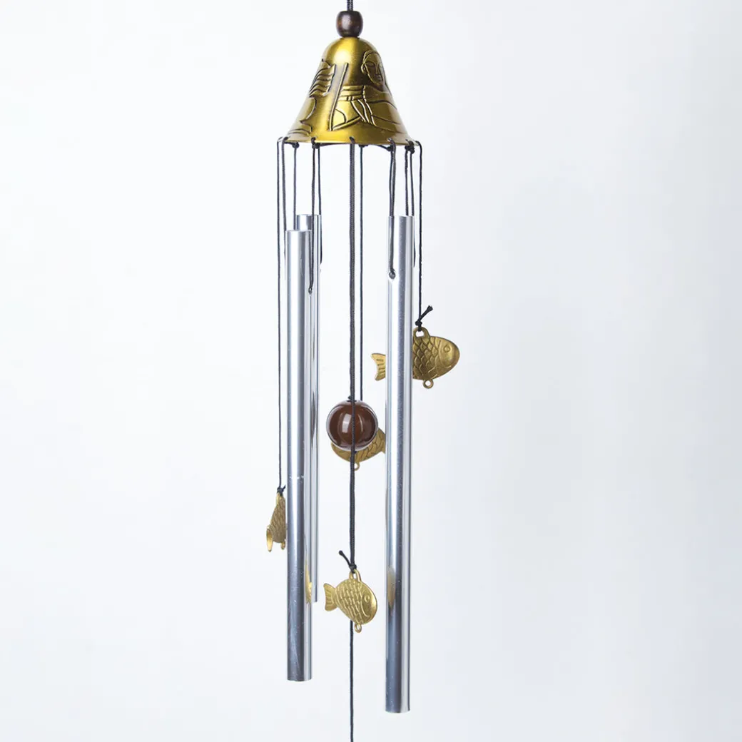 Unique Copper Decorative Wind Chime For Home - 7 X 7 X 53.5 Cm