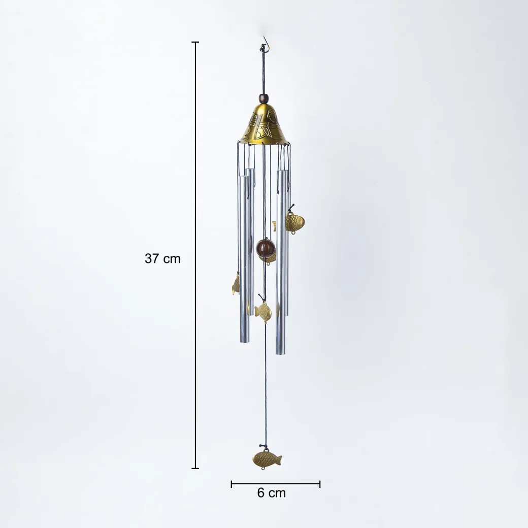 Unique Copper Decorative Wind Chime For Home - 7 X 7 X 53.5 Cm