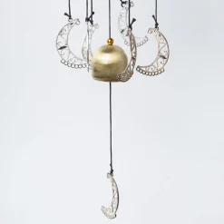 Unique Golden Decorative Wind Chime For Home - 11.5 X 11.5 X 55 Cm
