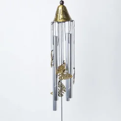 Unique Silver & Copper Decorative Wind Chime For Home - 7 X 7 X 53.5 Cm