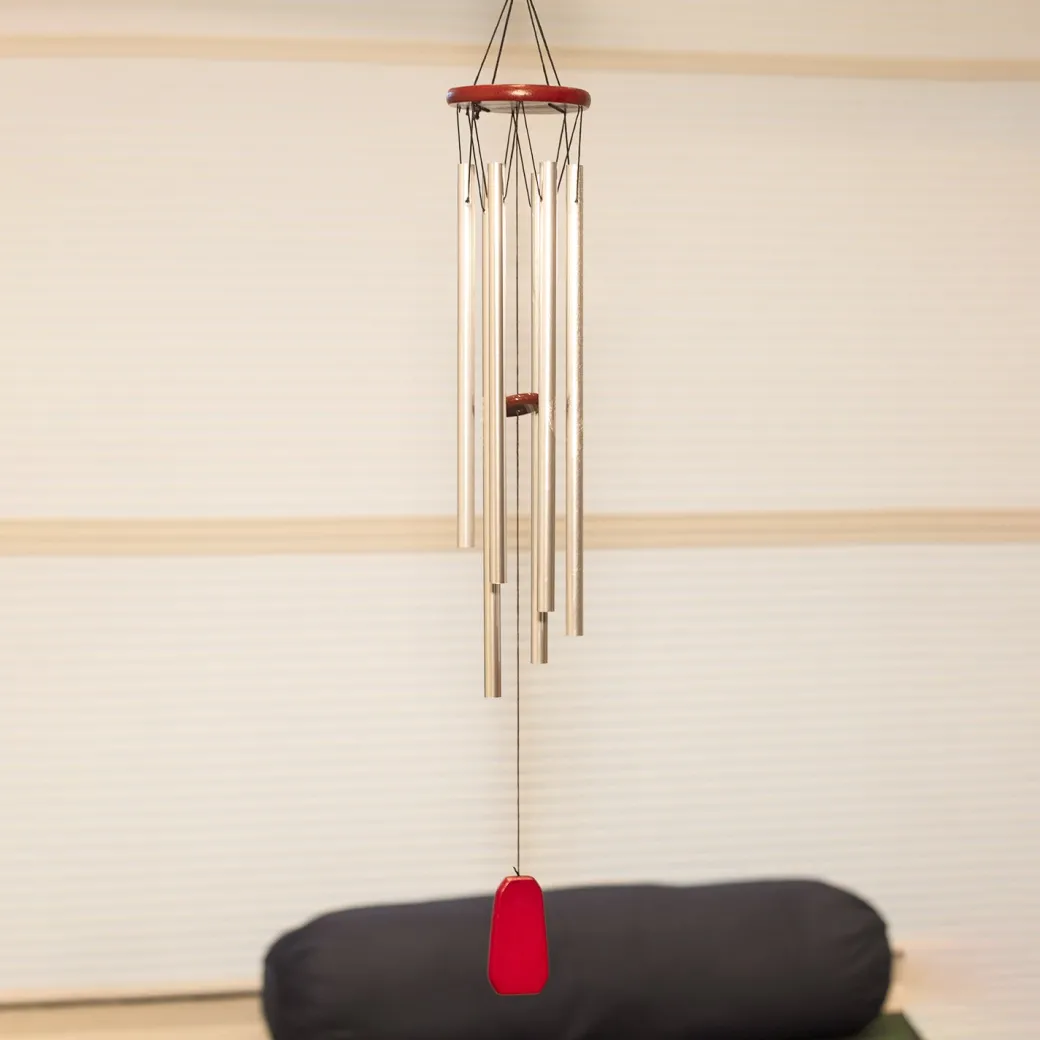 Unique Silver Decorative Wind Chime For Home - 10 X 10 X 76 Cm
