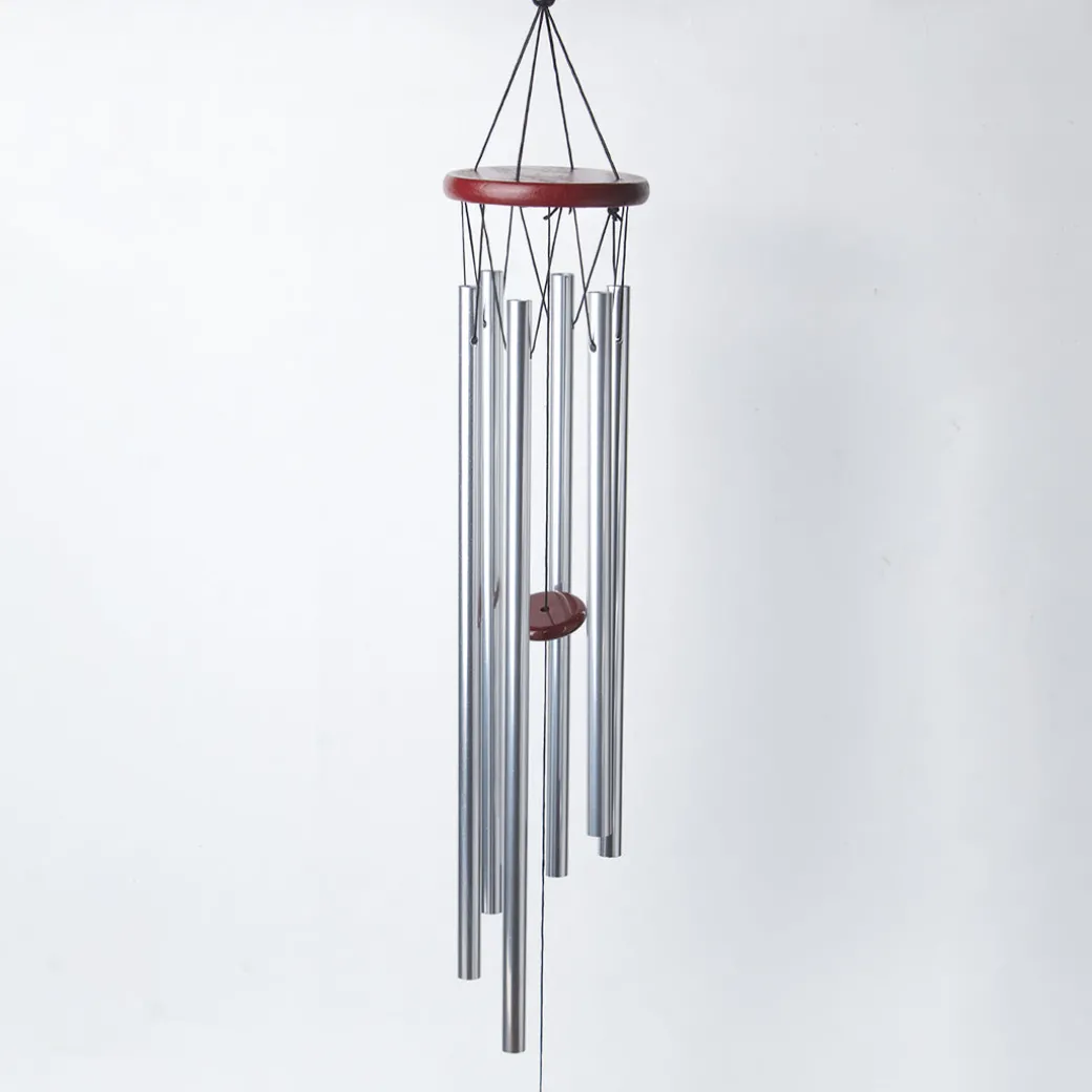 Unique Silver Decorative Wind Chime For Home - 10 X 10 X 76 Cm