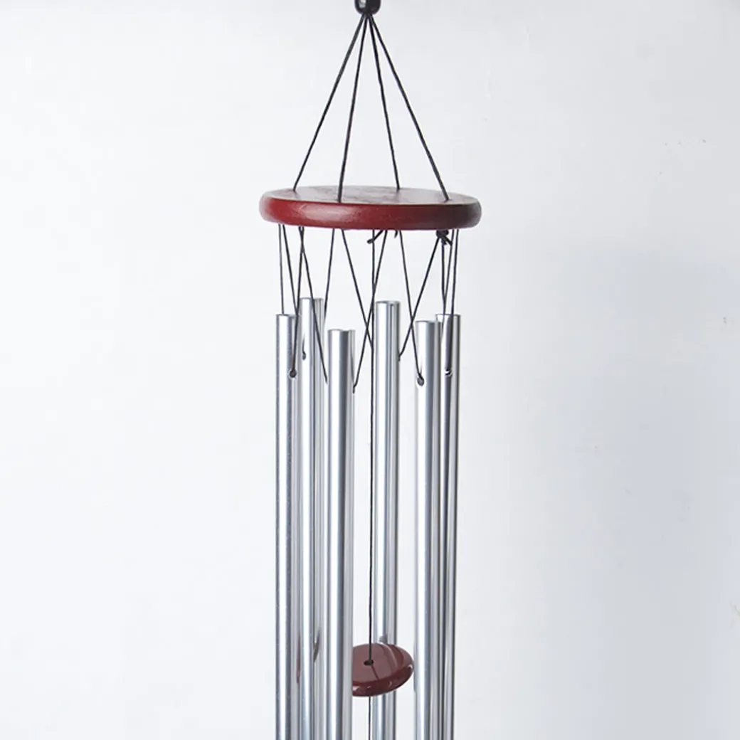 Unique Silver Decorative Wind Chime For Home - 10 X 10 X 76 Cm