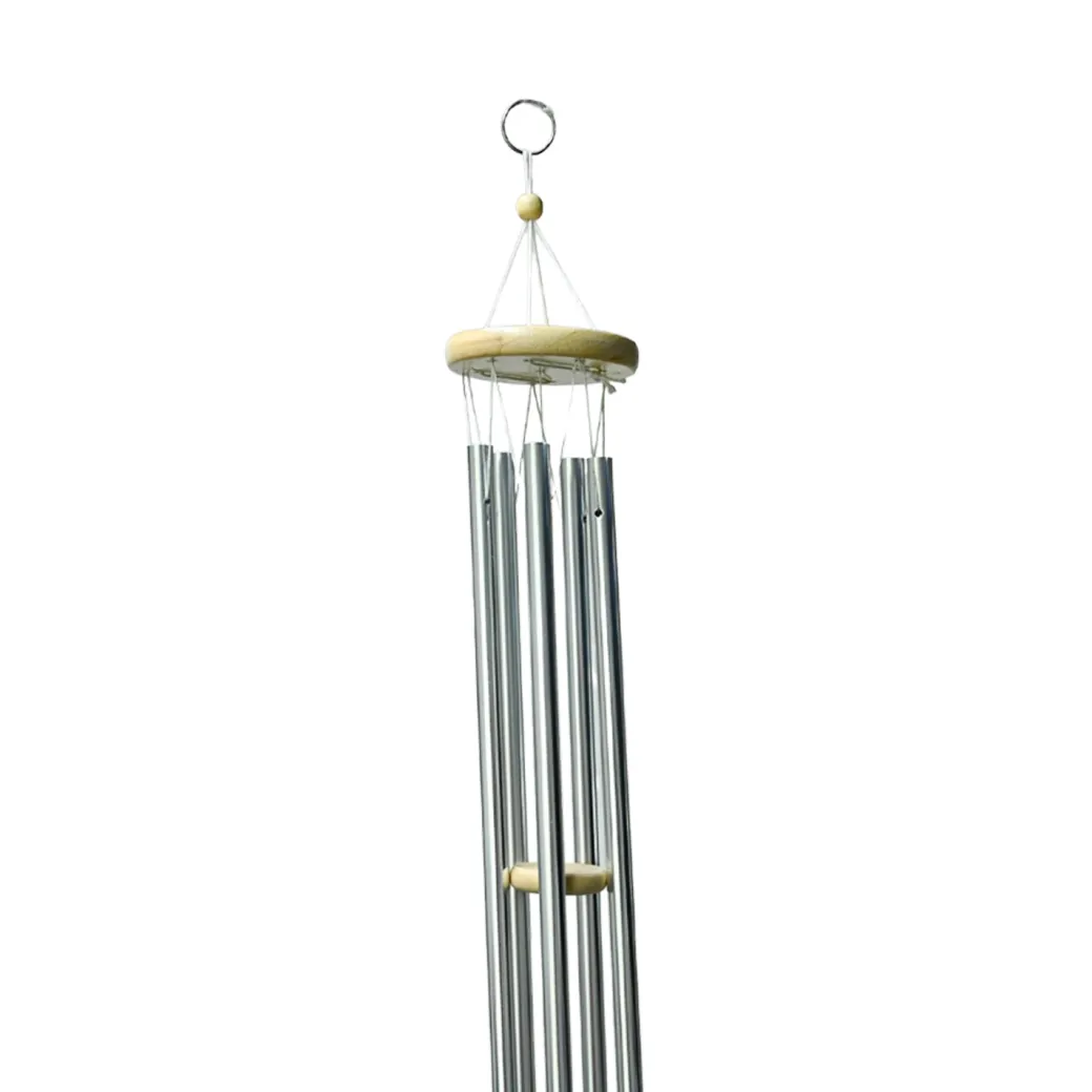 Unique Silver Decorative Wind Chime For Home - 8.5 X 8.5 X 78 Cm