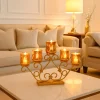 VON CASA 5 Votive T-Light Holder – Golden Vintage Mercury Glass
