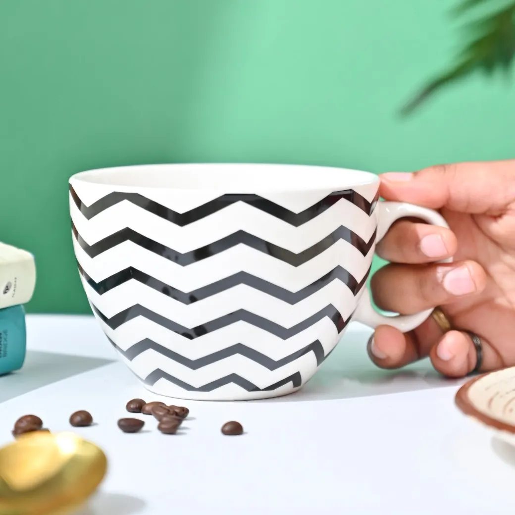VON CASA Black & White Tea Cup - 420Ml