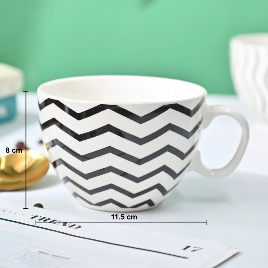VON CASA Black & White Tea Cup - 420Ml