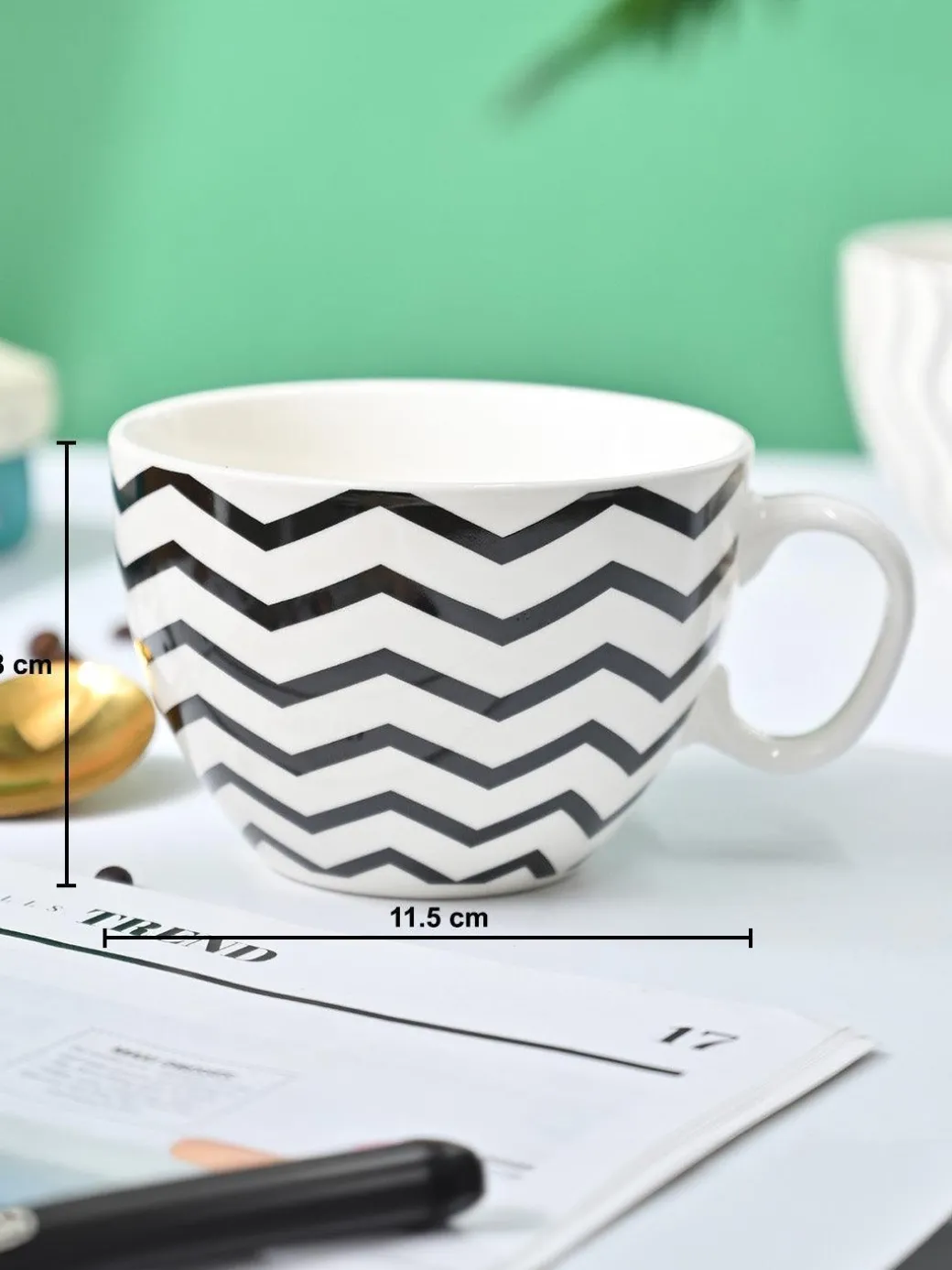 VON CASA Black & White Tea Cup - 420Ml