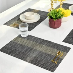 VON CASA Black Placemat Set Of 6
