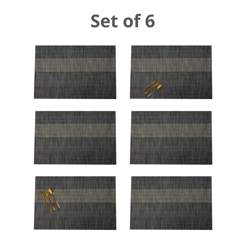 VON CASA Black Placemat Set Of 6