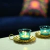 VON CASA Blue & Gold Decorative Candle Holder