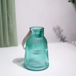 VON CASA Blue Cylindrical Glass T-Light Holder