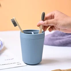 VON CASA Blue Plastic Toothbrush Holder