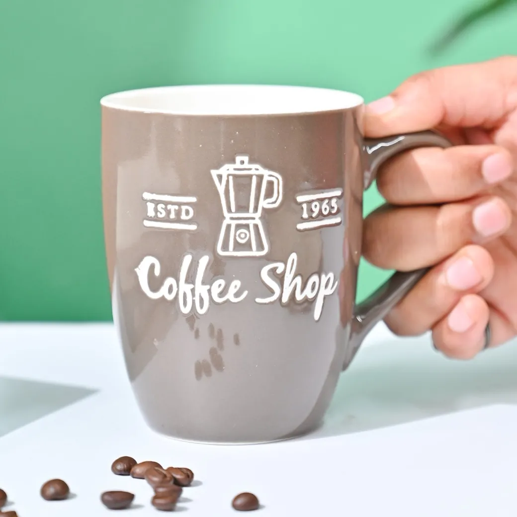 VON CASA Brown Mug (Coffee Shop) - 340Ml